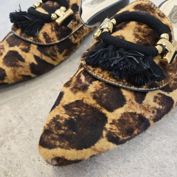 Tods shoes made in Italy leopard slip on 38 tod's 7 7.5 aminal print flats - Picture 3 of 8